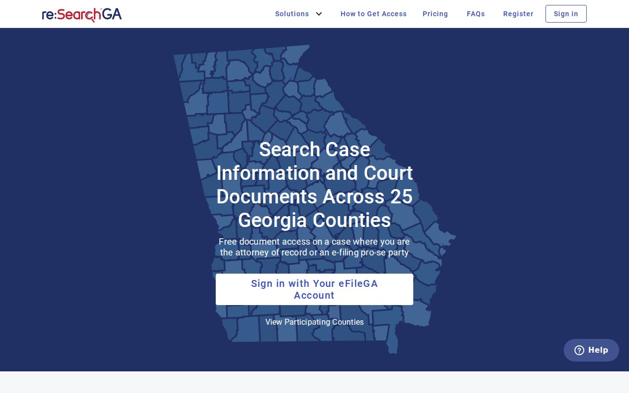 Washington County case lookup reSearchGA Tyler interface