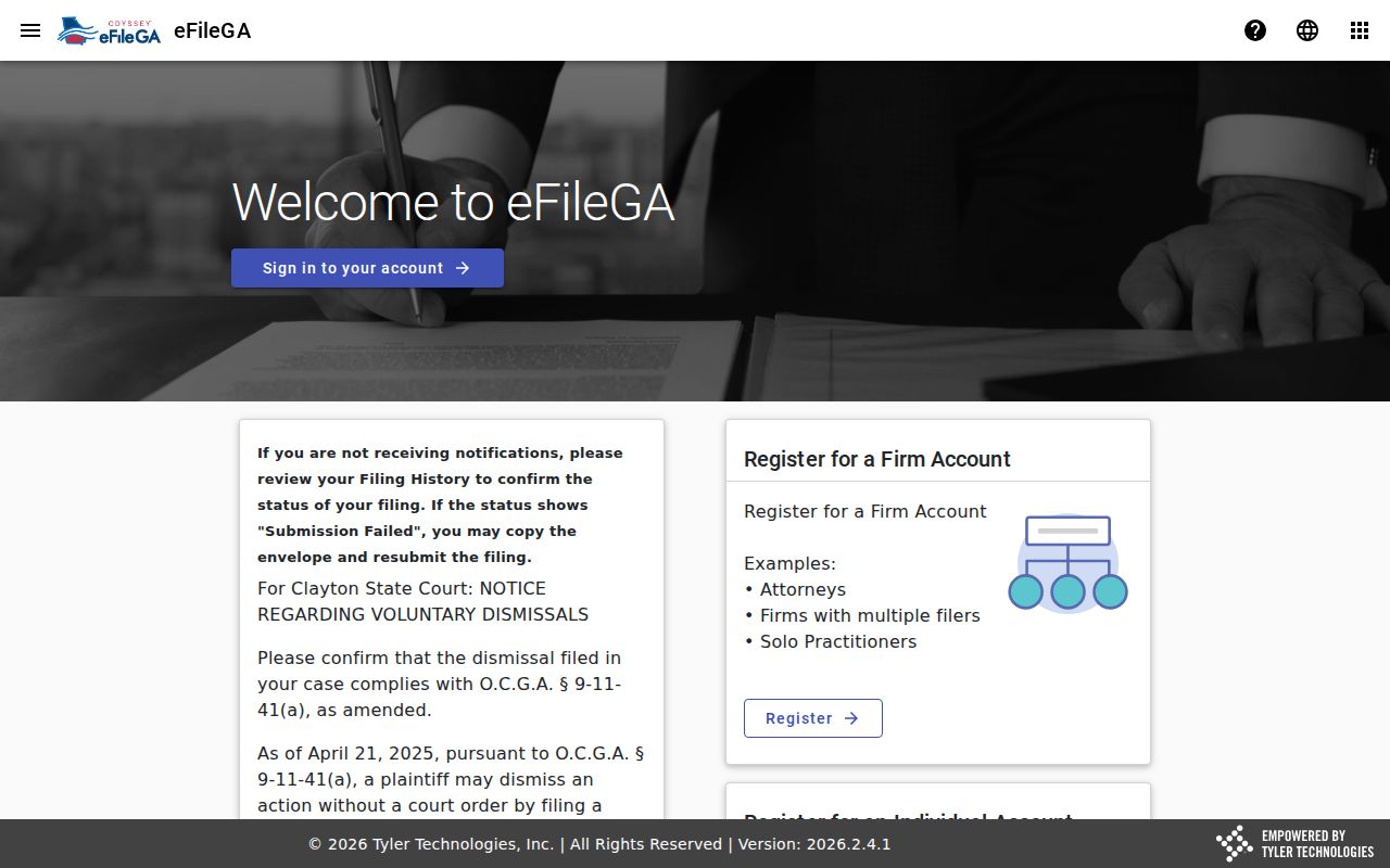 Washington County civil docket eFileGA filing portal