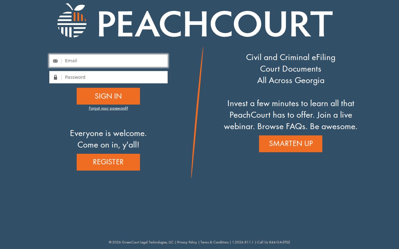 Washington County civil docket PeachCourt filing portal