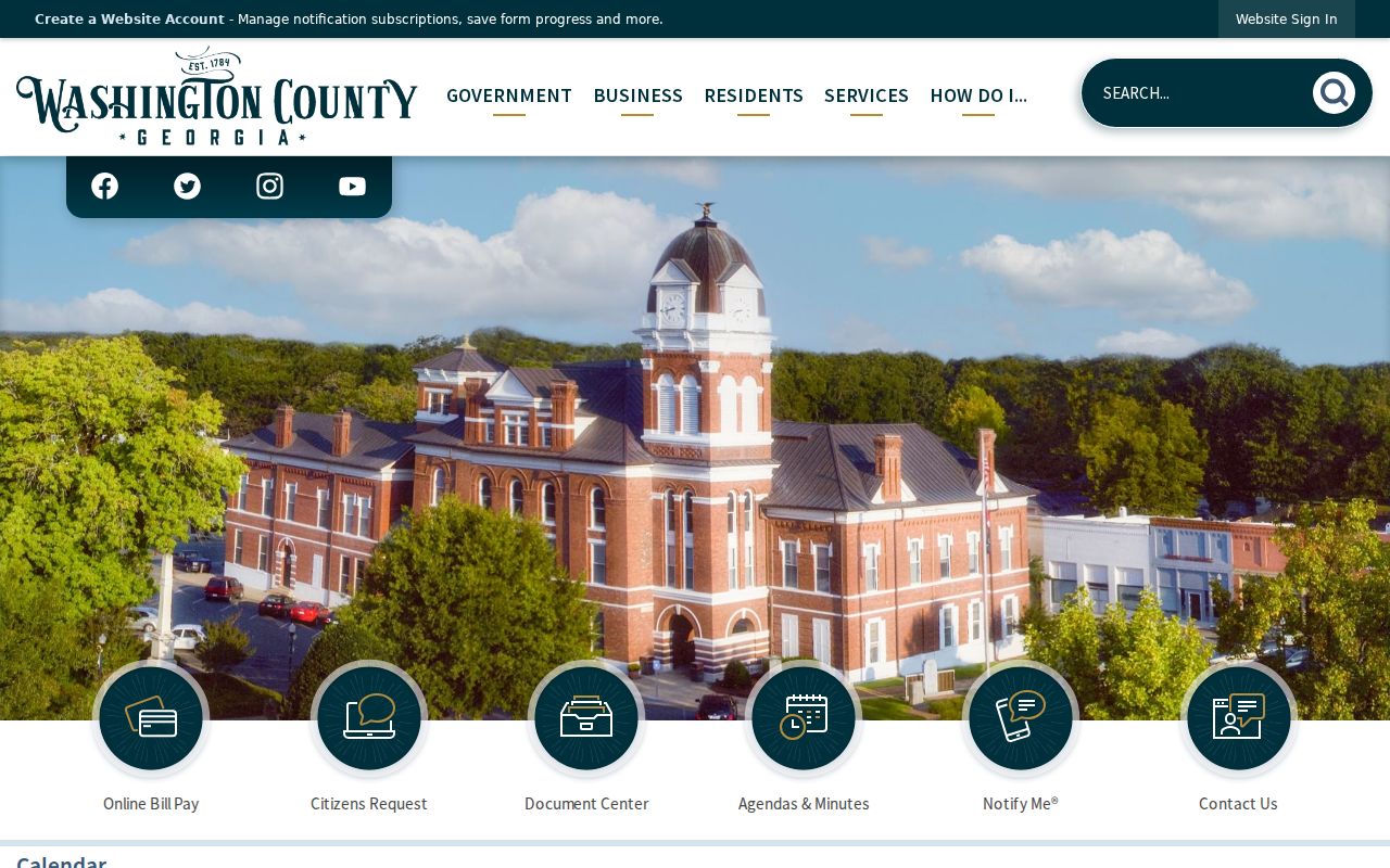 Washington County court docket county government home page