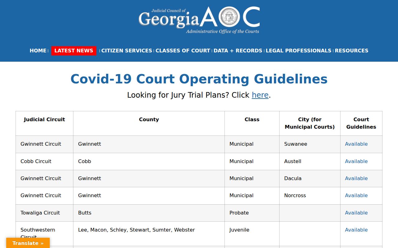 Sandersville court docket municipal court listing
